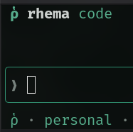 the Rhema Code prompt and status line